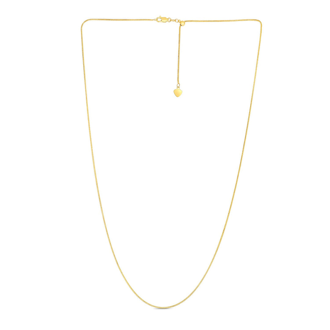 Brand New 14k Yellow Gold Adjustable Franco Chain (1.00 mm)