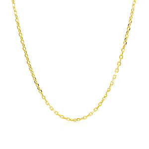 Brand New 18k Yellow Gold Diamond Cut Cable Link Chain (1.40 mm)