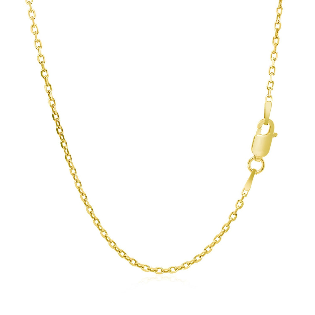 Brand New 18k Yellow Gold Diamond Cut Cable Link Chain (1.40 mm)