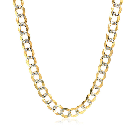 Brand New 14k Two Tone Gold Pave Curb Chain (5.70 mm)