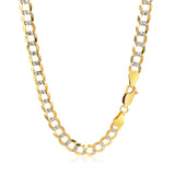 Brand New 14k Two Tone Gold Pave Curb Chain (5.70 mm)