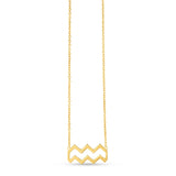 Brand New 14K Yellow Gold Aquarius Necklace