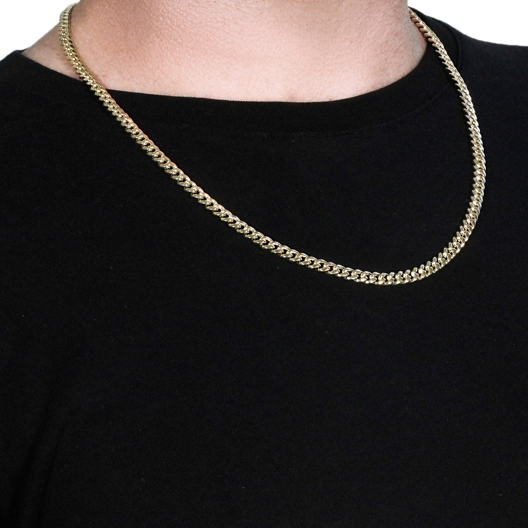 Brand New 10k Yellow Gold Semi Solid Miami Cuban Chain (5.00 mm)