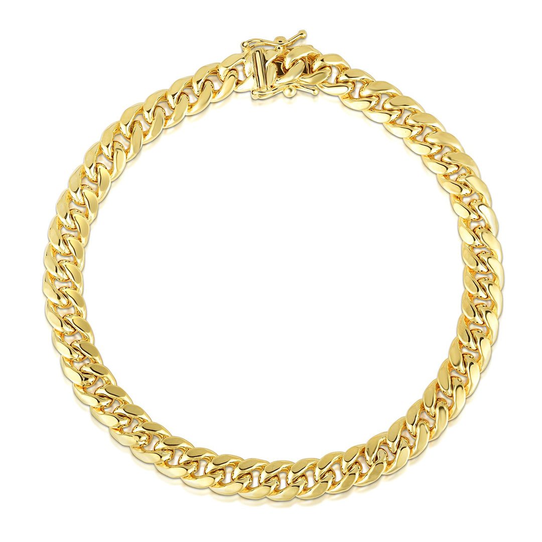 Brand New 14k Yellow Gold Semi Solid Miami Cuban Bracelet (10.70 mm)