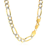 Brand New 14K Yellow Gold Solid Pave Figaro Chain (7.00 mm)