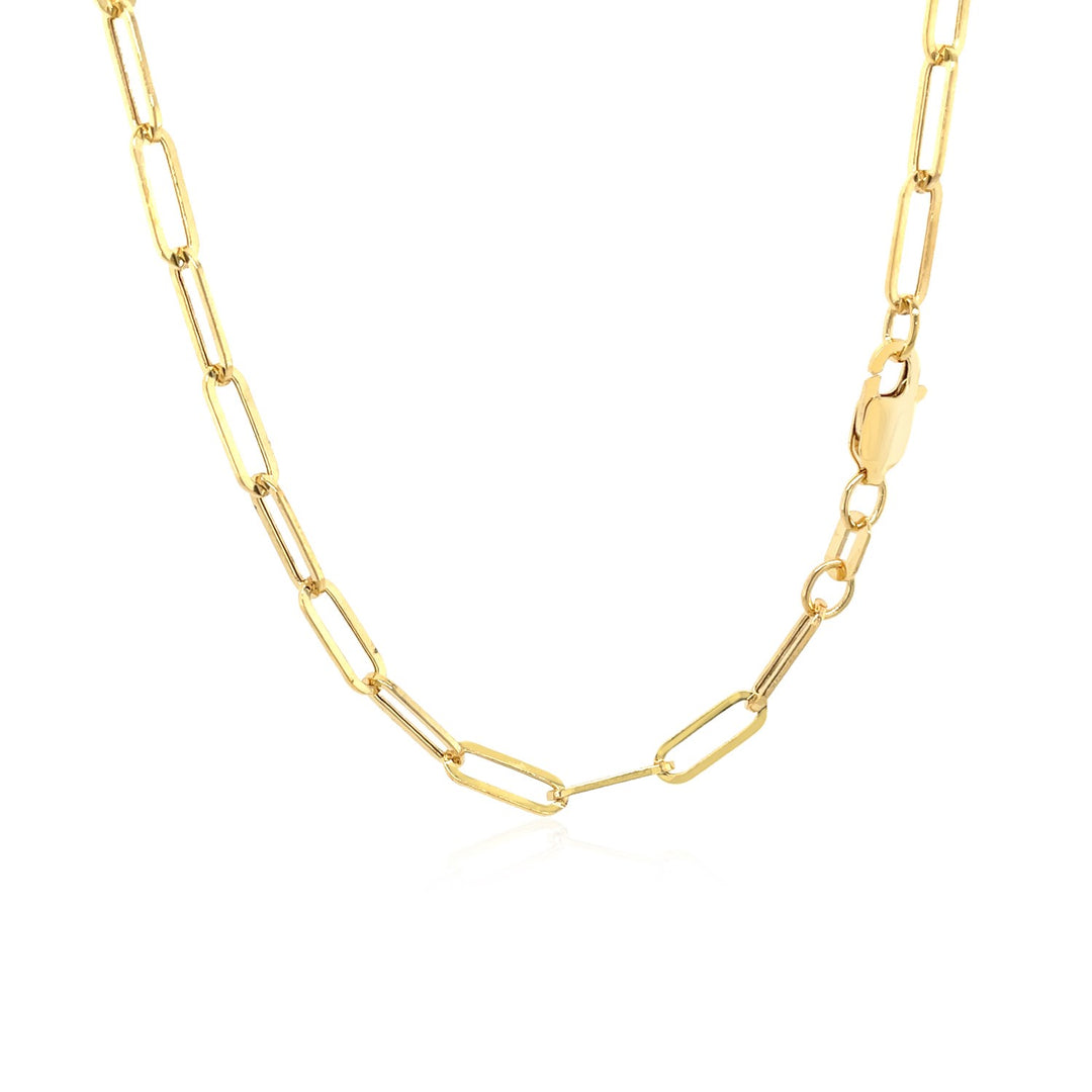 Brand New 14K Yellow Gold Wide Paperclip Chain (3.20 mm)