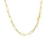 Brand New 14K Yellow Gold Wide Paperclip Chain (3.20 mm)