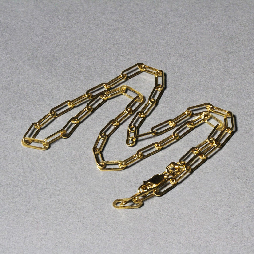 Brand New 14K Yellow Gold Wide Paperclip Chain (3.20 mm)