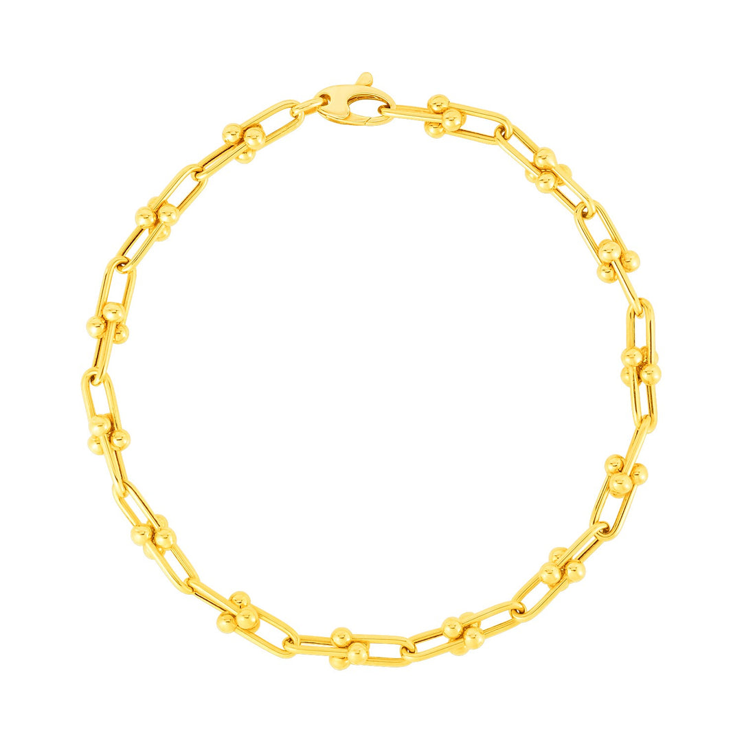 Brand New 14k Yellow Gold 7 1/2 inch Jax Chain Bracelet (3.00 mm)