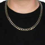 Brand New 14k Two Tone Gold Pave Curb Chain (9.70 mm)