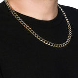 Brand New 14k Two Tone Gold Pave Curb Chain (9.70 mm)