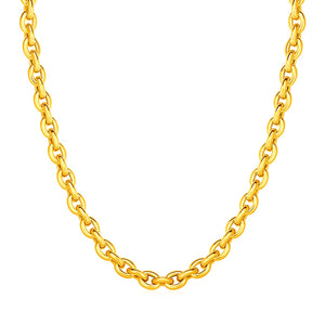 Brand New 14k Yellow Gold Polished Oval Link Necklace