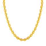 Brand New 14k Yellow Gold Polished Oval Link Necklace