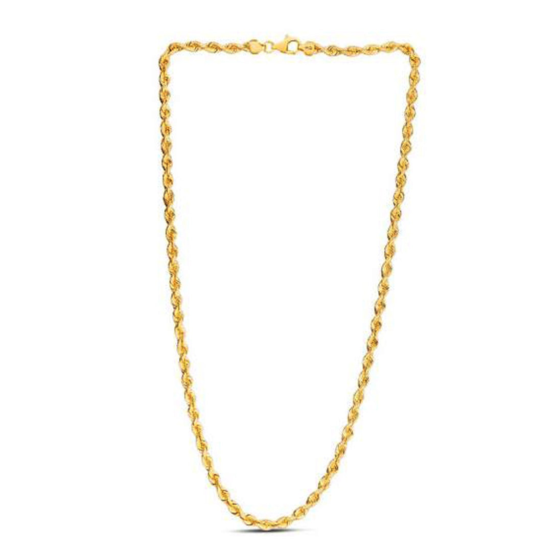 Brand New 14k Yellow Gold Light Rope Chain (4.30 mm)