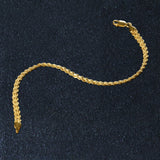 Brand New Double Rope Chain Bracelet in 10k Yellow Gold (2.10 mm)