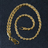 Brand New Double Rope Chain Bracelet in 10k Yellow Gold (2.10 mm)