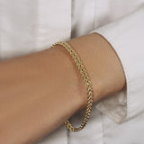 Brand New Double Rope Chain Bracelet in 10k Yellow Gold (2.10 mm)