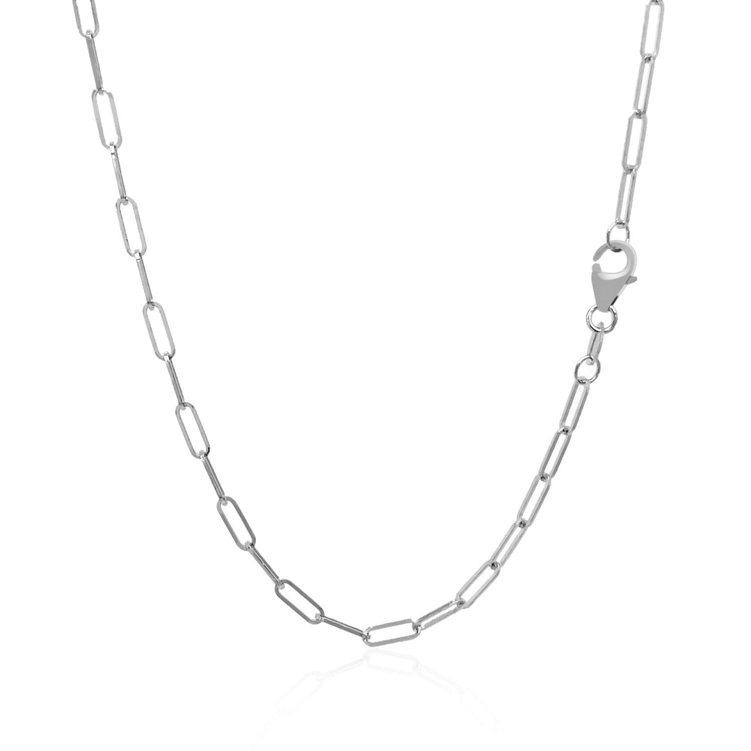 Brand New 14K White Gold Delicate Paperclip Chain (2.10 mm)