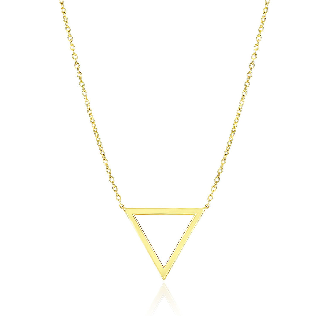 Brand New 14k Yellow Gold Delta Symbol Chain Necklace