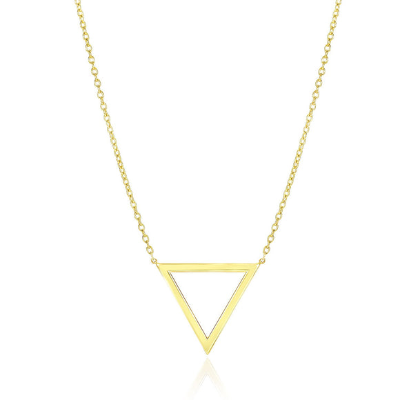 Brand New 14k Yellow Gold Delta Symbol Chain Necklace