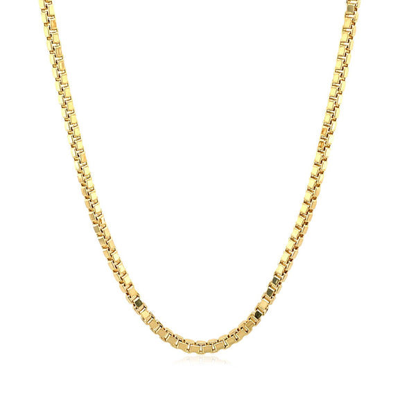 Brand New 14k Yellow Gold Semi Solid Box Chain (2.10 mm)