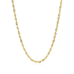 Brand New 14k Yellow Gold Light Rope Chain (2.50 mm)