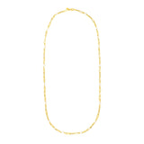 Brand New 14k Yellow Gold Paperclip Chain and Pearl Necklace