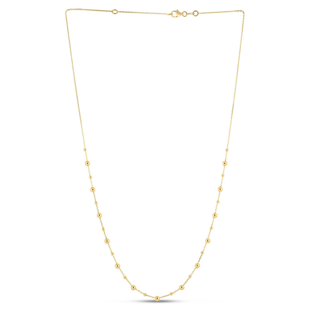 Brand New 14k Yellow Gold Bead Necklace