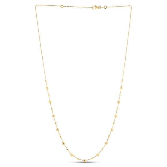 Brand New 14k Yellow Gold Bead Necklace