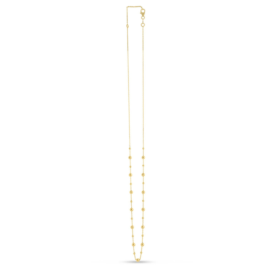 Brand New 14k Yellow Gold Bead Necklace