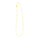 14K Yellow Gold Necklace with Dangling Hearts