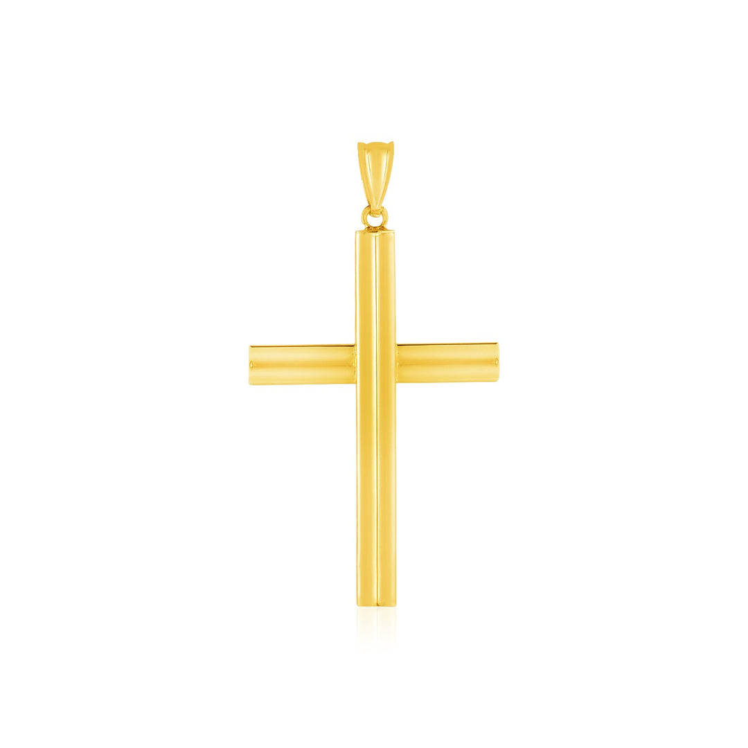 Brand New 14k Yellow Gold Polished Cross Pendant