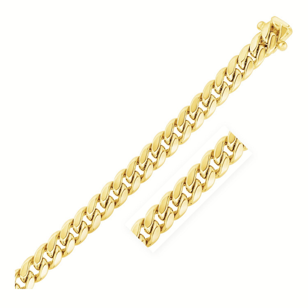 Brand New 14k Yellow Gold Semi Solid Miami Cuban Chain (10.70 mm)