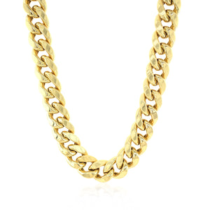 Brand New 14k Yellow Gold Semi Solid Miami Cuban Chain (10.70 mm)