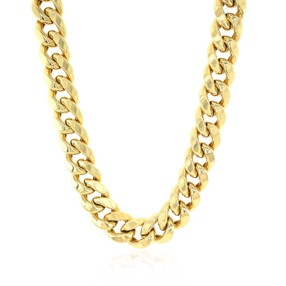 Brand New 14k Yellow Gold Semi Solid Miami Cuban Chain (10.70 mm)