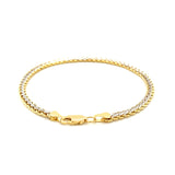 Brand New Two-Toned Fine Wheat Chain Bracelet in 10k Yellow and White Gold (3.00 mm)