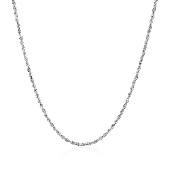 Brand New 10k White Gold Solid Diamond Cut Rope Chain (1.40 mm)