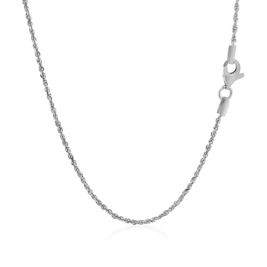 Brand New 10k White Gold Solid Diamond Cut Rope Chain (1.40 mm)