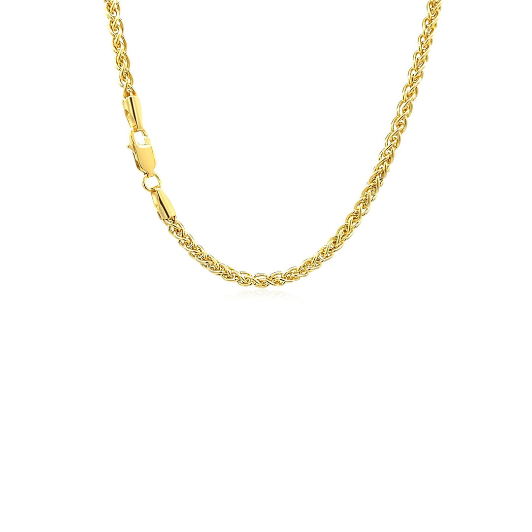 Brand New 14k Yellow Gold Light Weight Wheat Chain (2.80 mm)