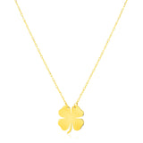 Brand New 14K Yellow Gold Four Leaf Clover Necklace