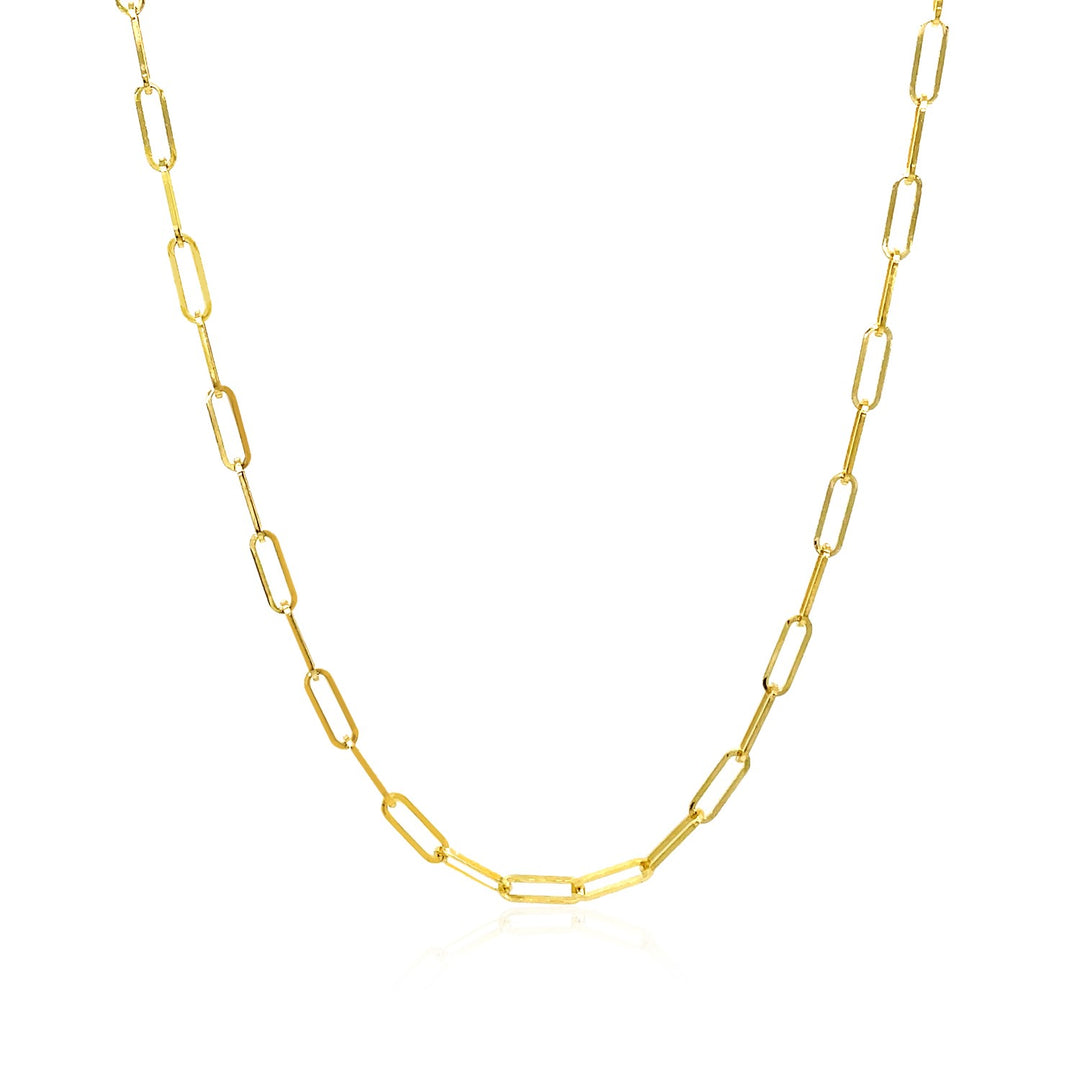 Brand New 14K Yellow Gold Delicate Paperclip Chain (2.10 mm)