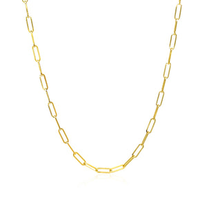 Brand New 14K Yellow Gold Delicate Paperclip Chain (2.10 mm)