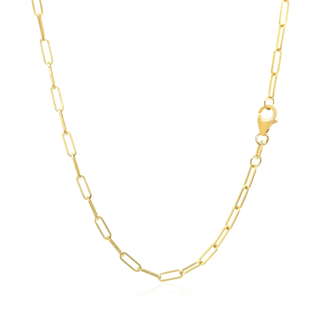 Brand New 14K Yellow Gold Delicate Paperclip Chain (2.10 mm)