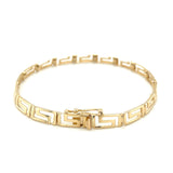 Brand New 14k Yellow Gold Fancy Greek Key Motif Bracelet (6.35 mm)