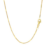 Brand New Diamond Cut Bar Links Pendant Chain in Yellow Gold (1.30 mm)