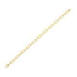 Brand New 14k Yellow Gold 7 1/4 inch Bombay Paperclip Chain Bracelet (4.60 mm)