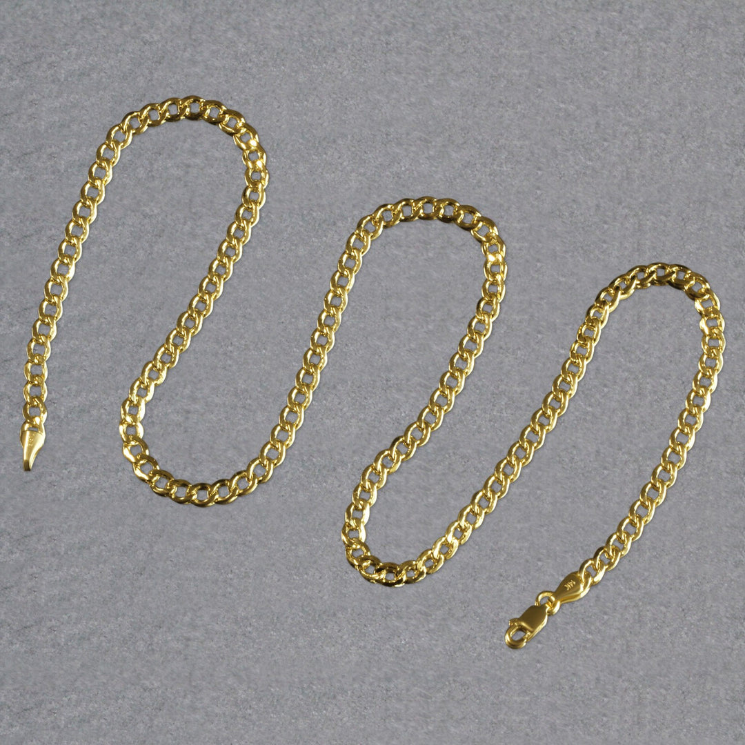 Brand New 10k Yellow Gold Curb Chain (4.40 mm)