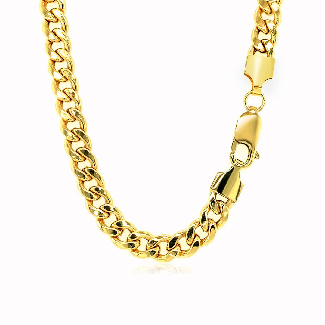 Brand New 14k Yellow Gold Miami Cuban Semi Solid Chain (5.50 mm)