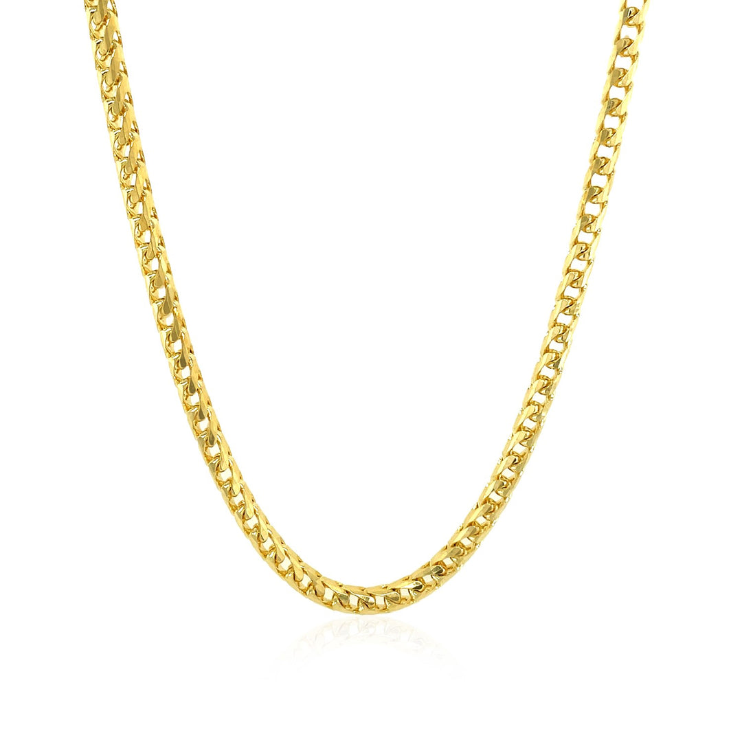 Brand New 14k Yellow Solid Gold Diamond Cut Round Franco Chain (3.10 mm)