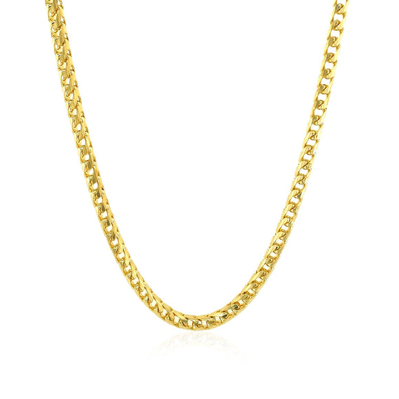 Brand New 14k Yellow Solid Gold Diamond Cut Round Franco Chain (3.10 mm)